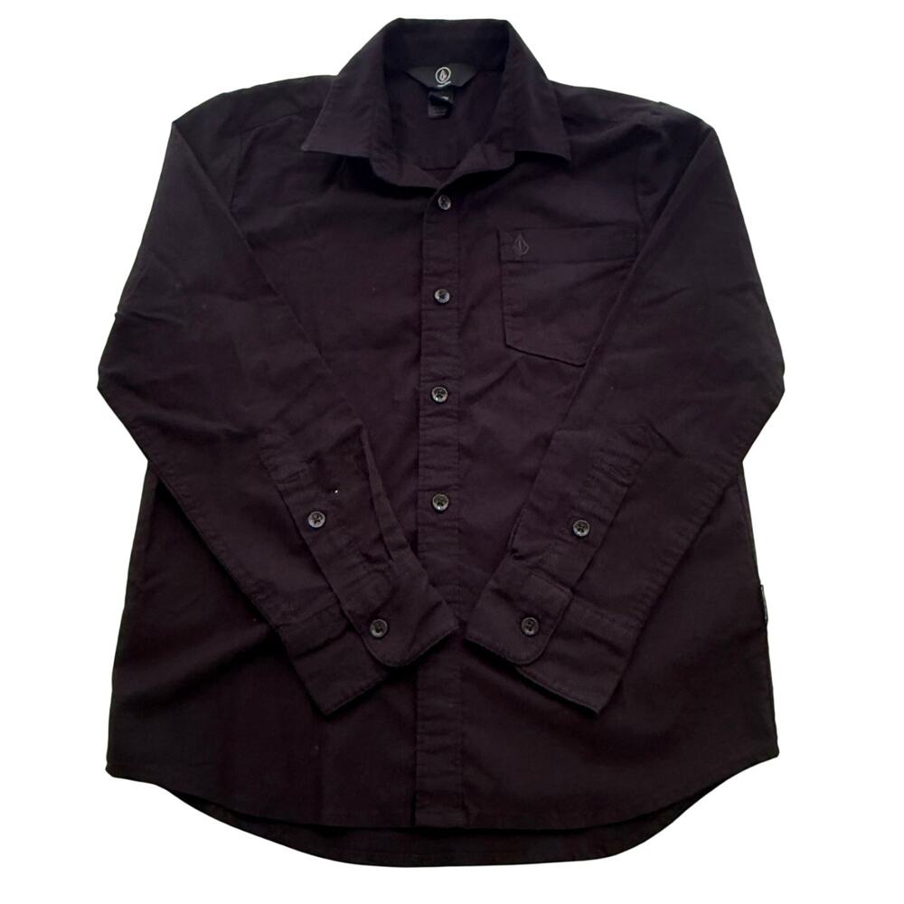 Volcom Oxford Stretch Boys Size 8 Long Sleeve Button Down
